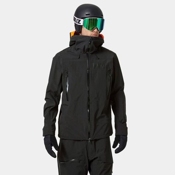 Helly Hansen Sogn Shell Ski Jacket size L Black Orange Unisex - Picture 1 of 16